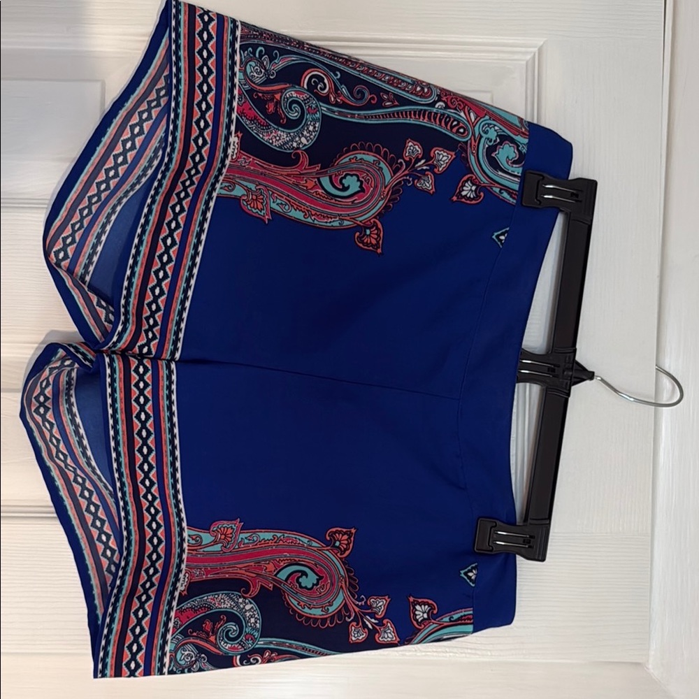 Women's Blue Paisley Shorts